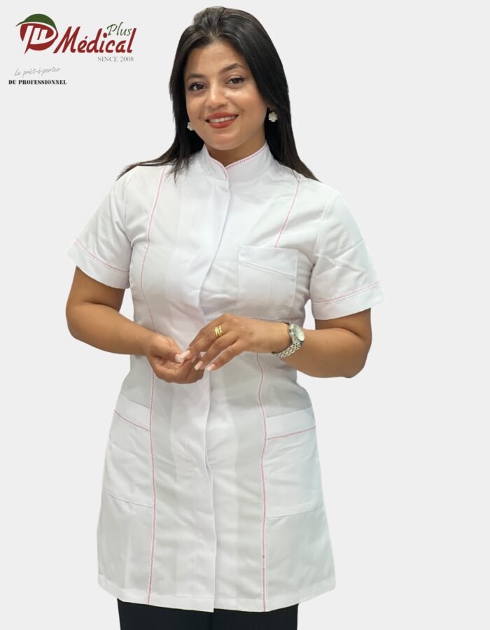 Blouse Femme Col Officier Manche Courte