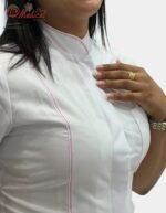 Blouse Femme Col Officier Manche Courte