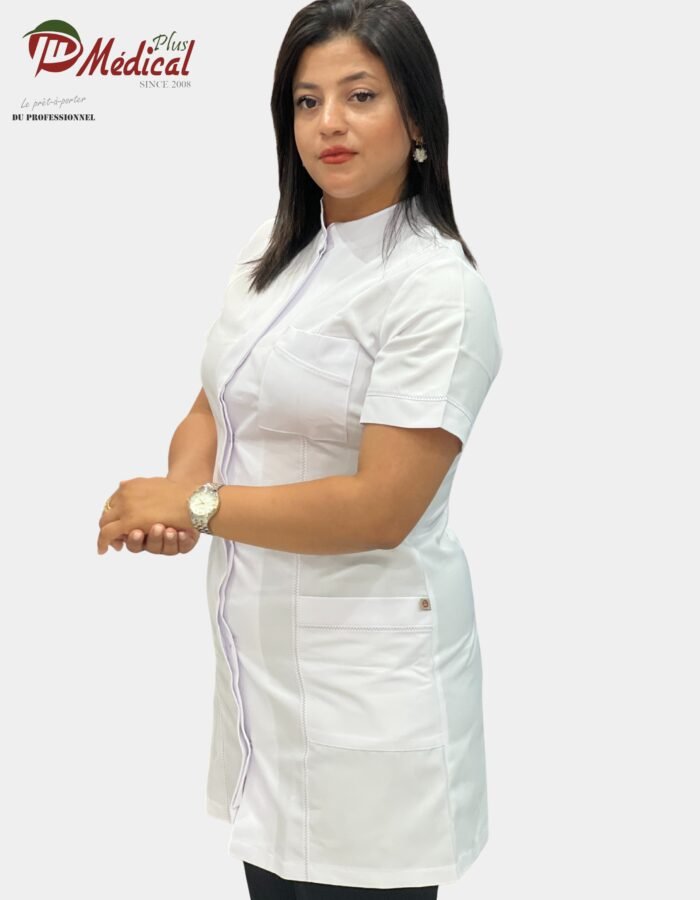 Blouse Femme Col Officier Manche Courte