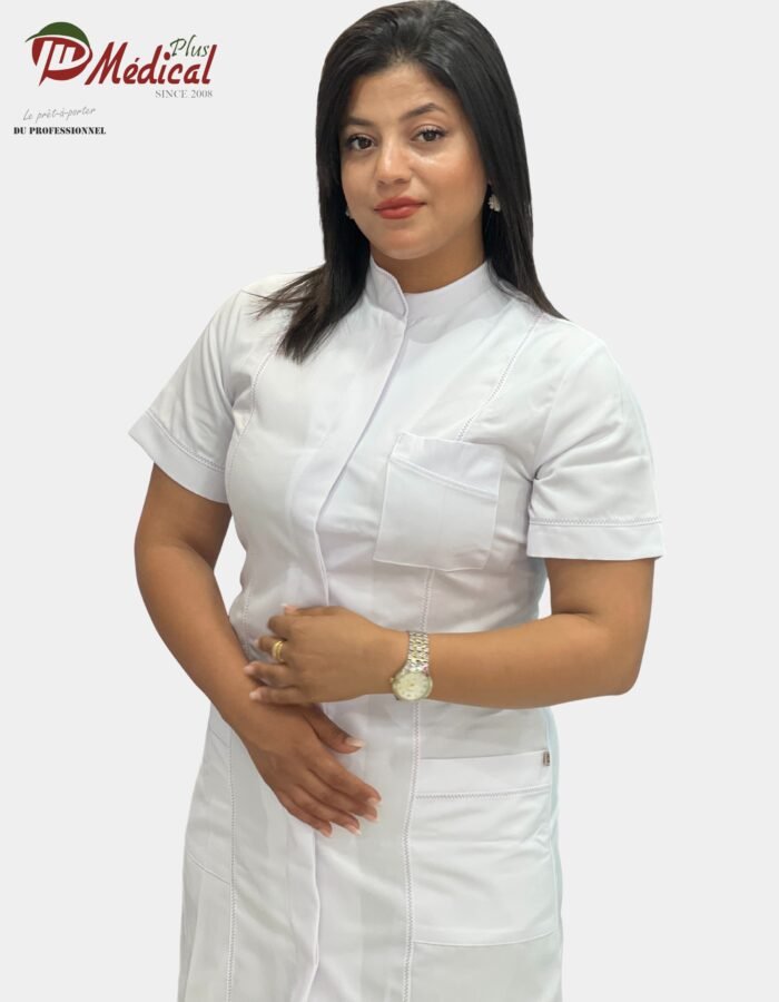 Blouse Femme Col Officier Manche Courte