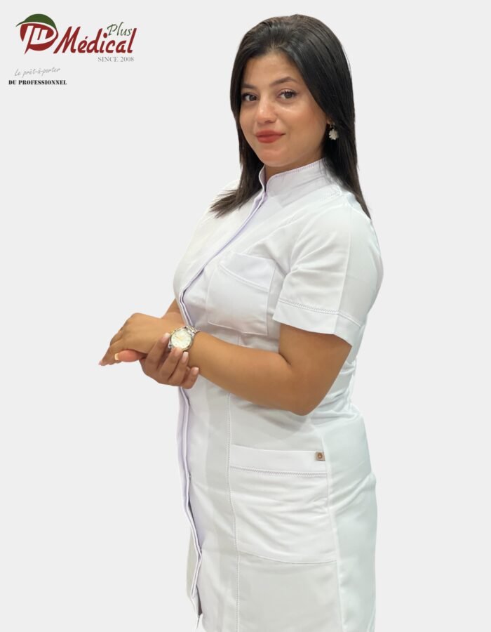 Blouse Femme Col Officier Manche Courte