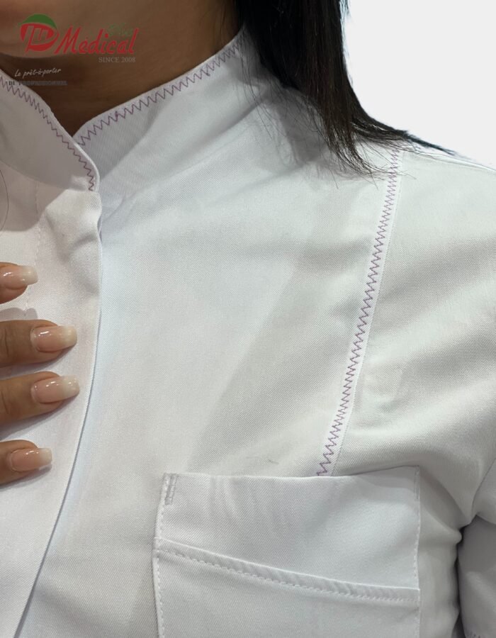 Blouse Femme Col Officier Manche Courte
