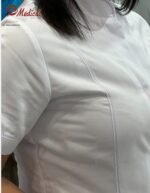 Blouse Femme Col Officier Manche Courte