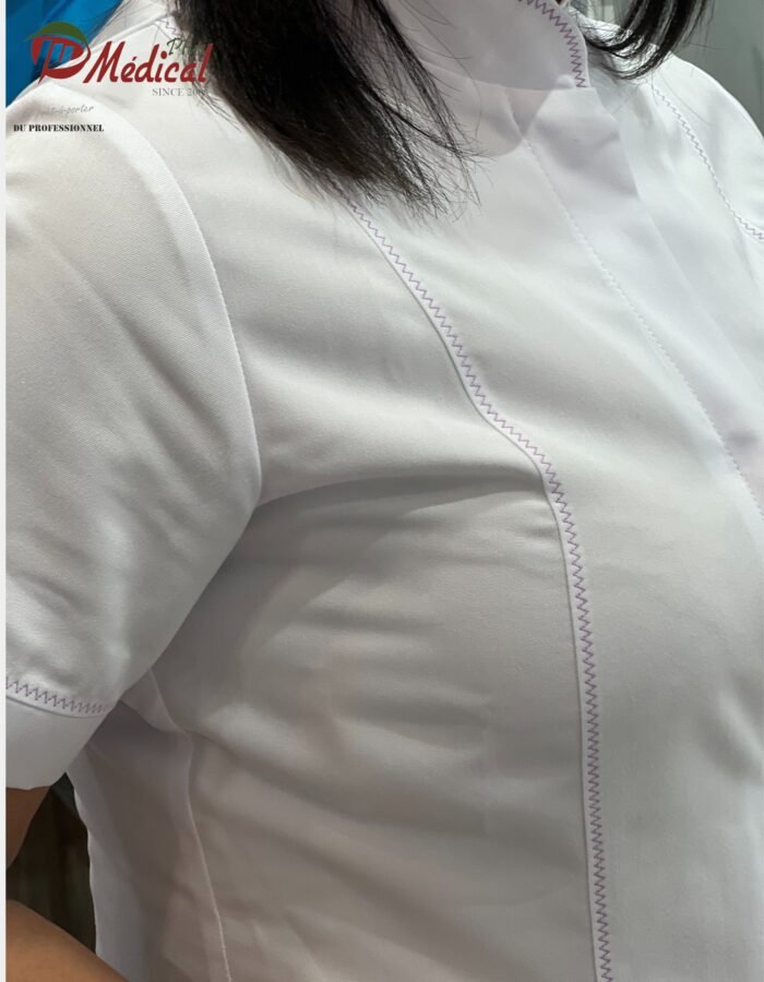 Blouse Femme Col Officier Manche Courte