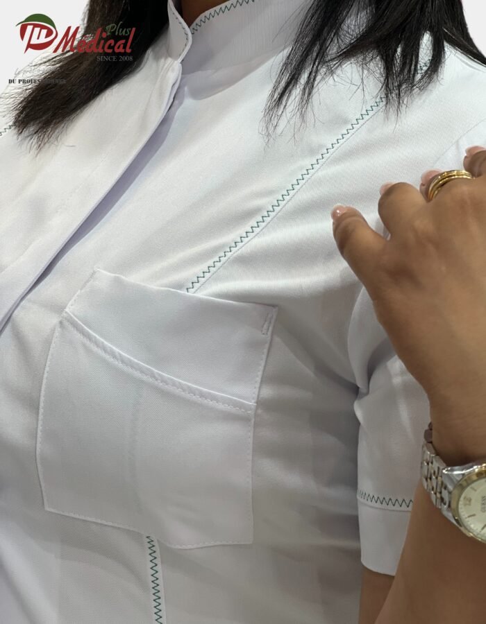 Blouse Femme Col Officier Manche Courte – Image 12