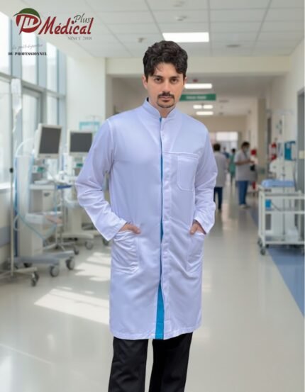 Blouse Homme Col Officier Manche Longue