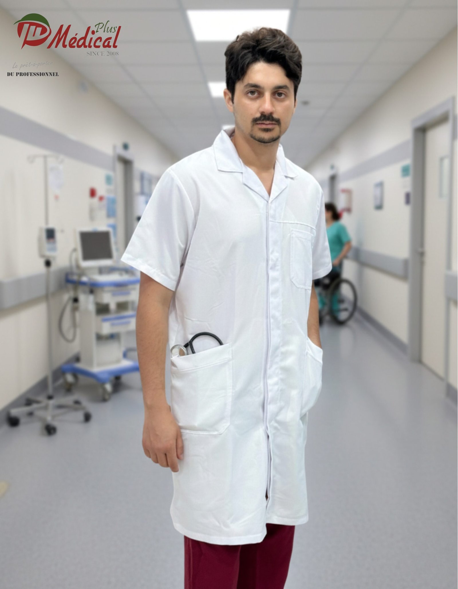 Design sans titre (19) Blouse Homme Col Chemise Manche Courte