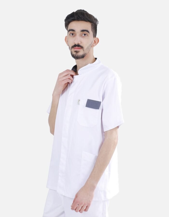 Blouse homme Modèle Dentiste avec garniture Couleur Manche