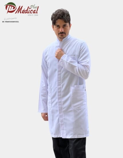 Blouse Homme Col Officier Manche Longue