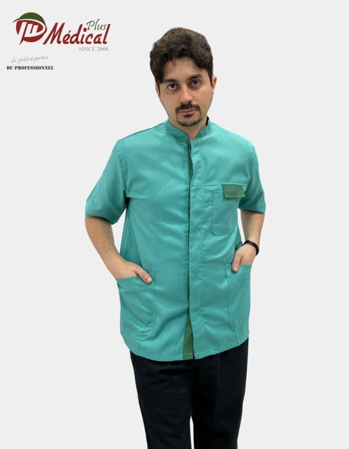 Blouse homme Modèle Dentiste avec garniture Couleur Manche