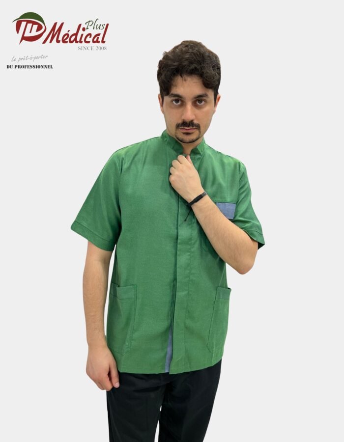Blouse homme Modèle Dentiste avec garniture Couleur Manche