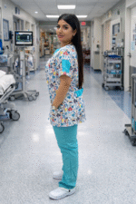 Tenue de Bloc New avec 2 Bouton Casaque Fleurie