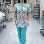 Tenue de Bloc New avec 2 Bouton Casaque Fleurie