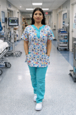 Tenue de Bloc New avec 2 Bouton Casaque Fleurie